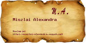 Miszlai Alexandra névjegykártya